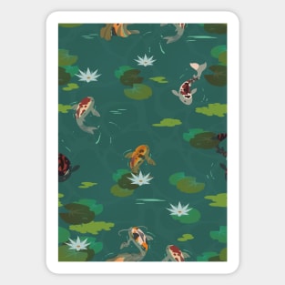 The pond with koi fish Sticker